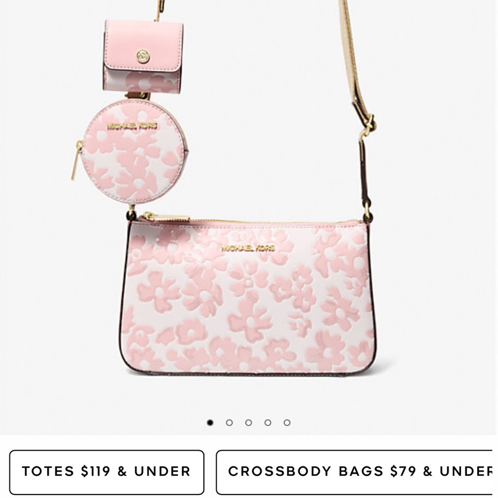 Michael Kors Pink Floral Crossbody Bag